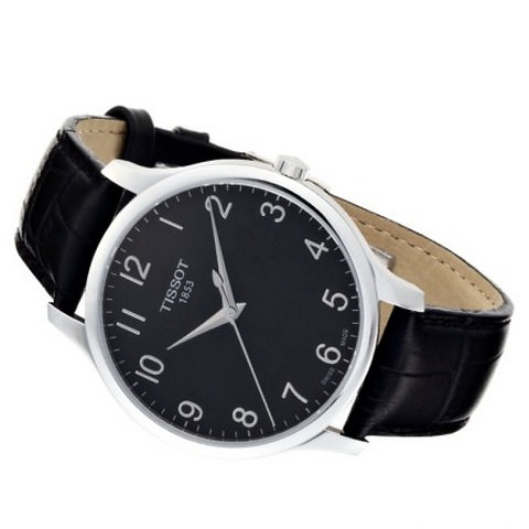 Мужские наручные часы Tissot Tr. с черным кожаным ремешком